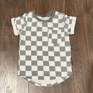 Little Bipsy Gray & White Checkered Pocket Tee